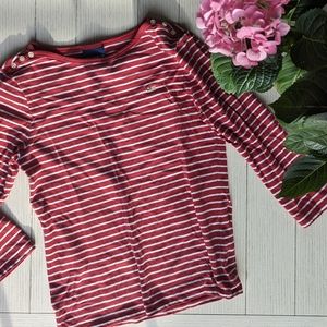 Ralph Lauren Red and White Striped Top